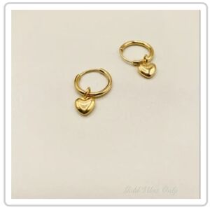 Gold Heart Hoop Earrings